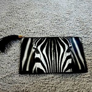 Zebra print clutch